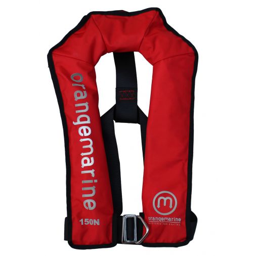 Gilet gonflable automatique avec harnais 150 N - ROUGE - Gilet de sauvetage Orangemarine